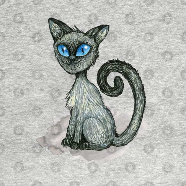 Drawing of a Siamese cat by Bwiselizzy